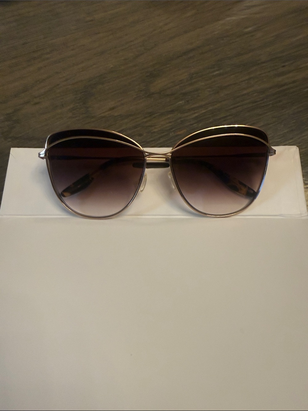 Barton Perreira Women's Cat-Eye Sunglasses in Brown Gradient and Gold